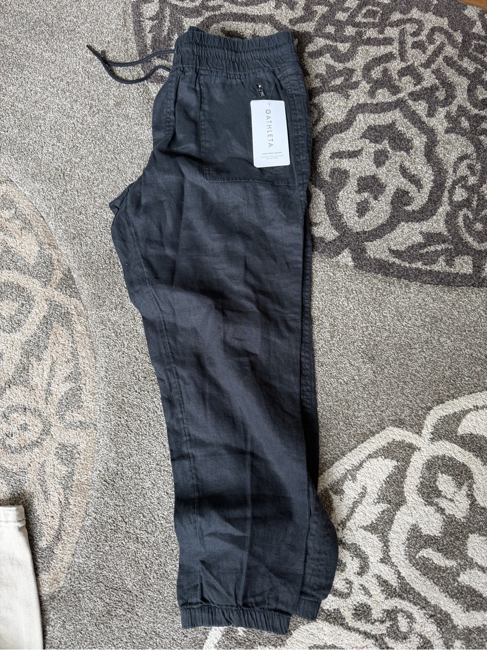 Athleta Black Zip-Front Joggers